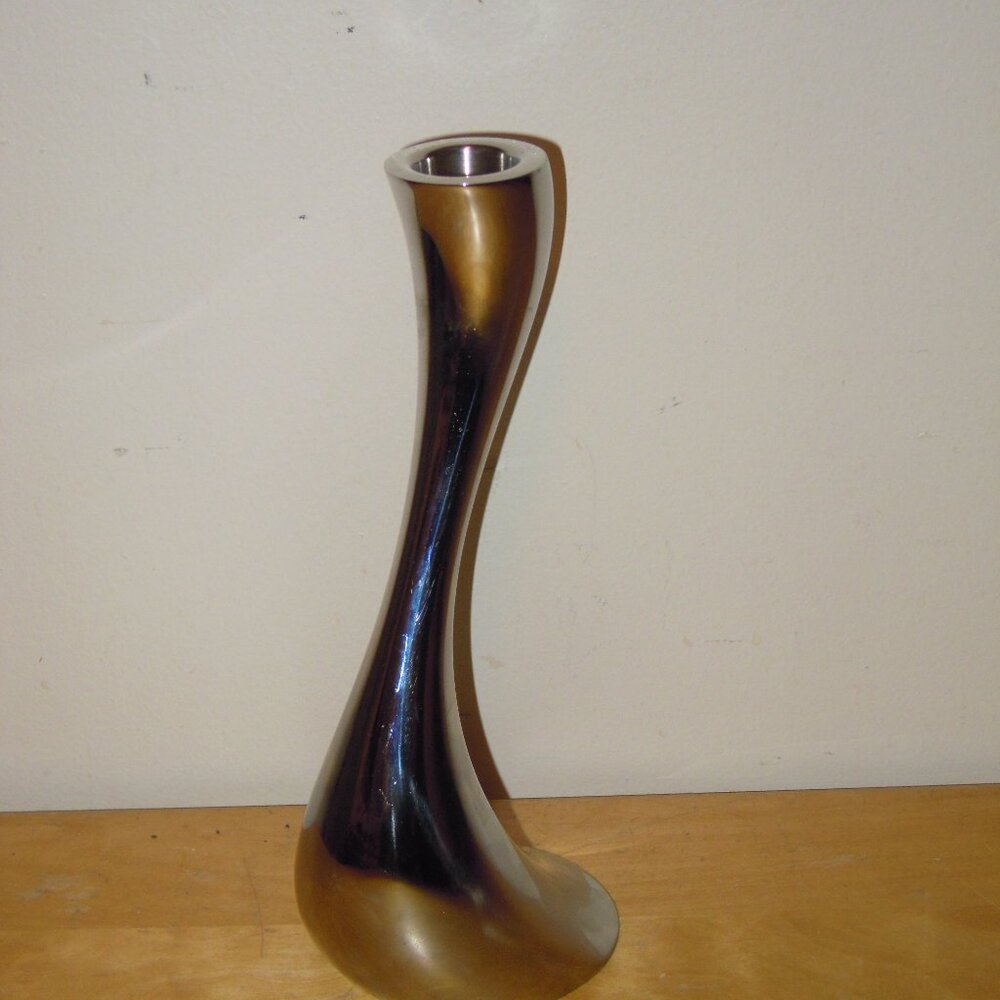 Georg Jensen Denmark Danish Modern MCM 8" Cobra Candle Holder Stainless Steel
